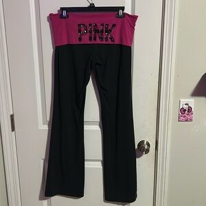 PINK vs fold over flare yoga pants